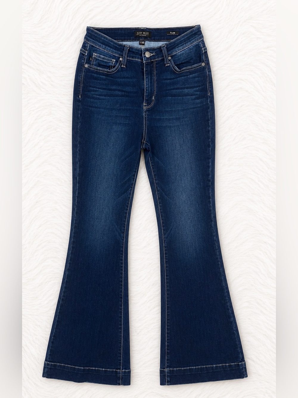 Judy Blue Flare Jeans 11/30 Dark Wash Stretchy Y2K Bell Bottom Denim 32 Inseam